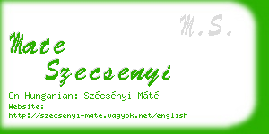 mate szecsenyi business card